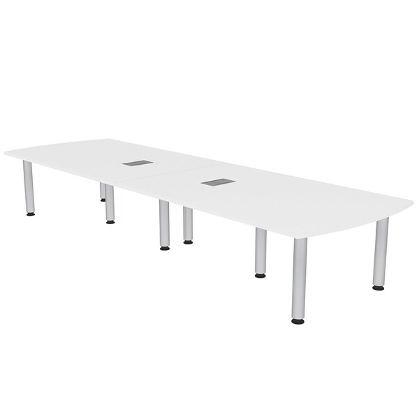 45 in W, 120 in L, 29 in H, Engineered Wood Top, White
